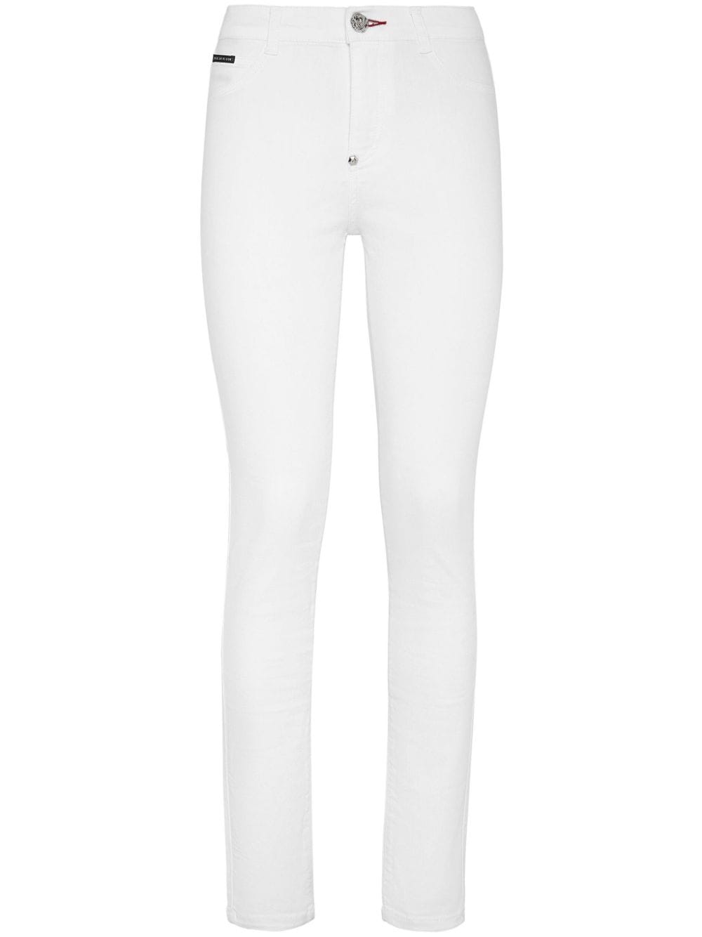 Philipp Plein Skinny-Jeans mit Logo-Schild - Weiß von Philipp Plein