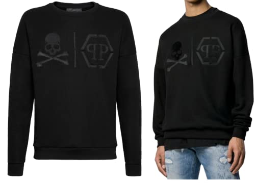 Philipp Plein Sweatshirt Sweater Jumper Hoody Sweatjacke Pullover Skull Embroidered (as3, Alpha, x_l, Regular, Regular) von Philipp Plein