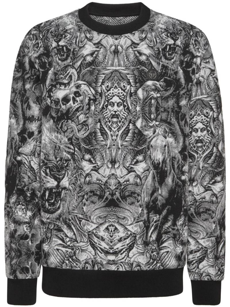 Philipp Plein Pullover mit Tattoo-Jacquardmuster - Schwarz von Philipp Plein