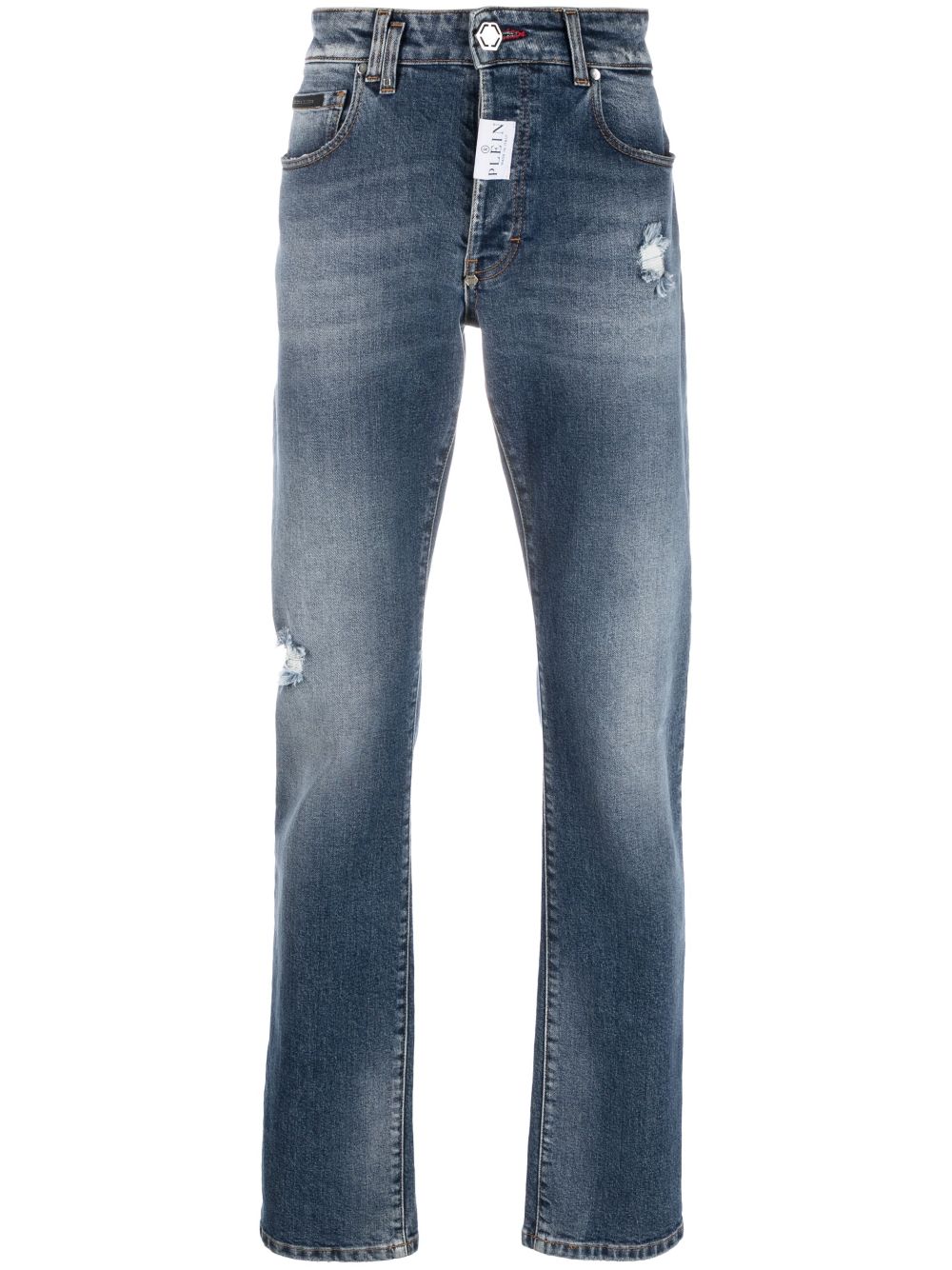 Philipp Plein Slim-Fit-Jeans mit Logo-Patch - Blau von Philipp Plein