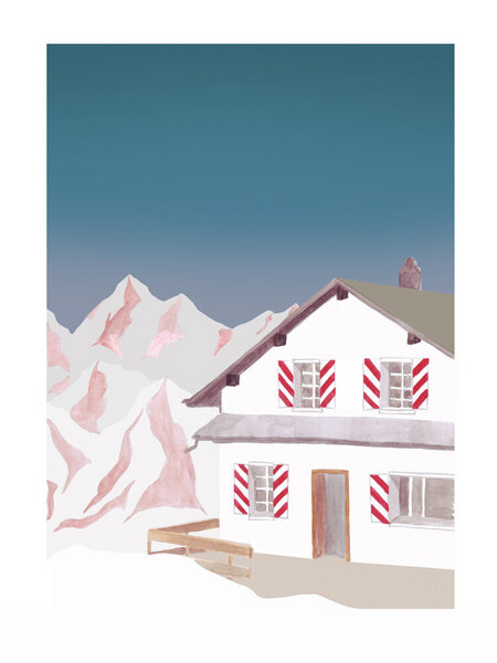 Photocircle Poster / Leinwandbild - Mantika Mountain Love Berghütte von Photocircle