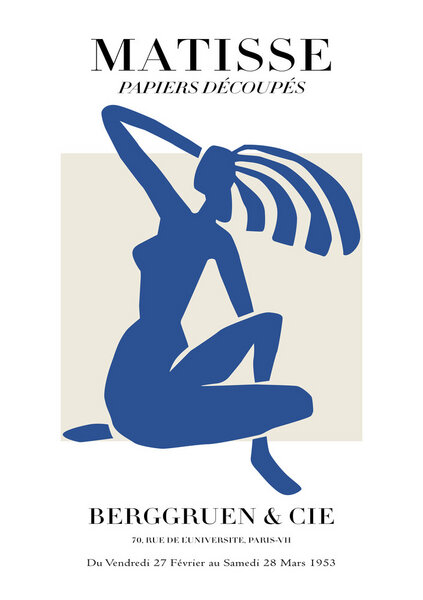 Photocircle Poster / Leinwandbild - Matisse – Blaue Frau, Papiers Découpés von Photocircle