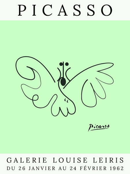 Photocircle Poster / Leinwandbild - Picasso Schmetterling – grün von Photocircle