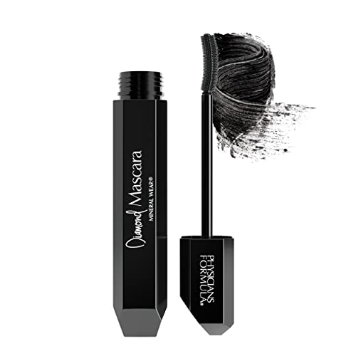 Physicians Formula, Mineral Wear Diamond Mascara, Schwarze Mascara für einen wimpernverstärkenden Effekt, mit Diamantstaub, wimpernstärkenden Peptiden, beruhigendem Mineralpuder und Vitamin E von Physicians Formula