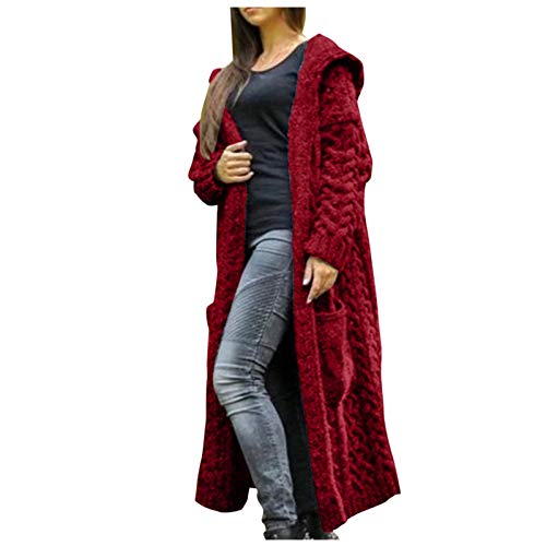 Pianshanzi Damen Langarm Strickmantel Dickere Warm Strickjacke Elegant Strickmantel in Unicolor Elegant Einfarbig Gestrickt Sweatshirt Floral Kimono Cover Ups Kurzarm Kimono Comfy Cardigans Große von Pianshanzi