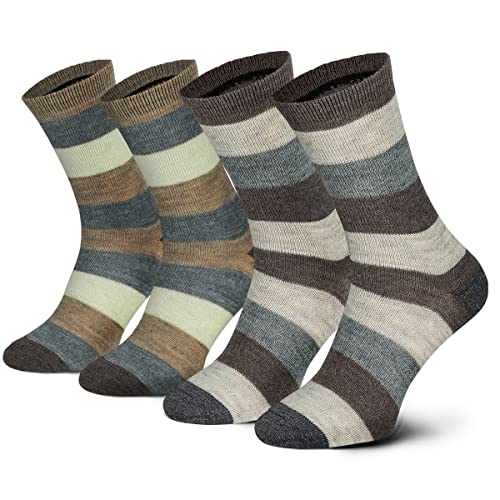 2 Paar Alpaka Wollsocken Frauen Geringelt atmungsaktive Kuschelsocken Wolle natur braun 35 36 37 38 2 Paar Alpaka Wollsocken Frauen Geringelt atmungsaktive Kuschelsocken Wolle natur braun 35 36 37 38 von Piarini