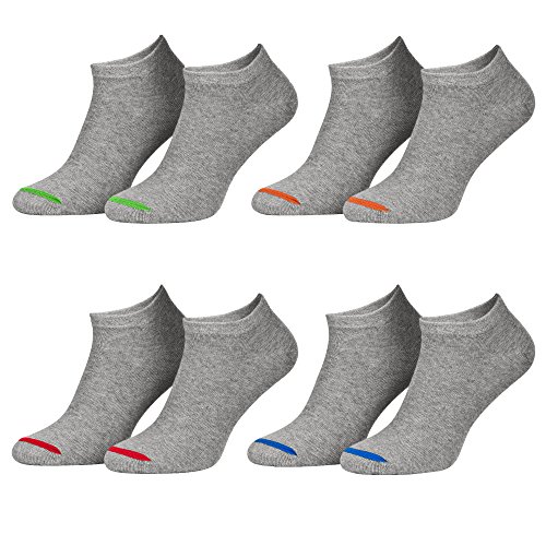 Piarini 39-42 8 Paar Sneaker Socken Sportsocken Baumwolle - Ohne Naht - Kurze Unisex Damen Herren grau 40 41 von Piarini
