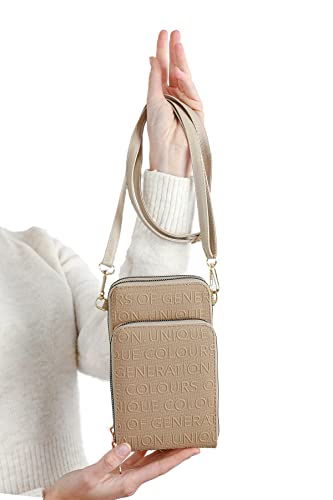 Piccola Lala Damen Mamdmra100149 Schultertasche, Beige (Visón) von Piccola Lala