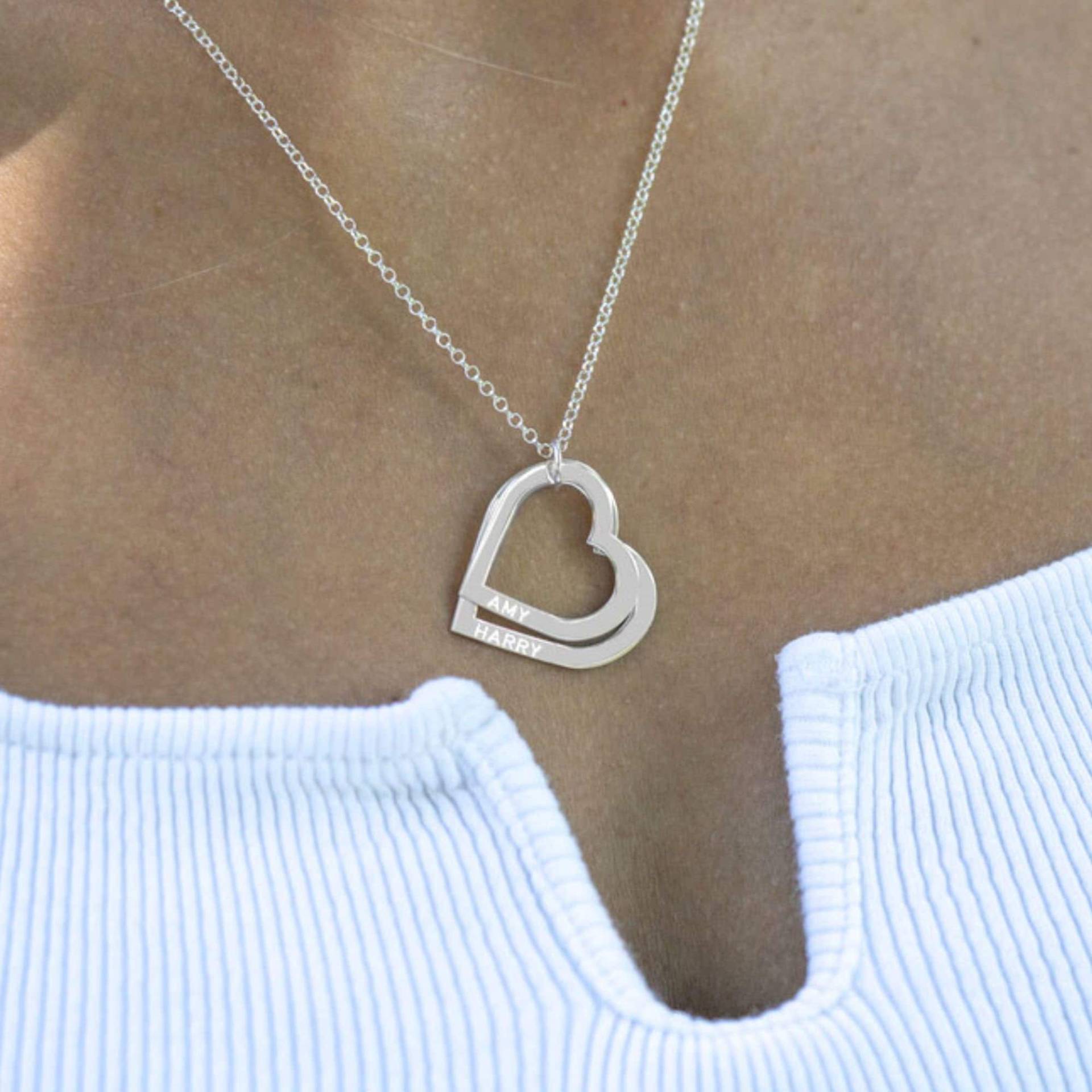 Mama Halskette Mit Kinder Namen - Individuell Gravierte Herz Anhänger 925 Sterling Silber Muttertagsschmuck Geschenk Für Oma von PicturePerfectPP