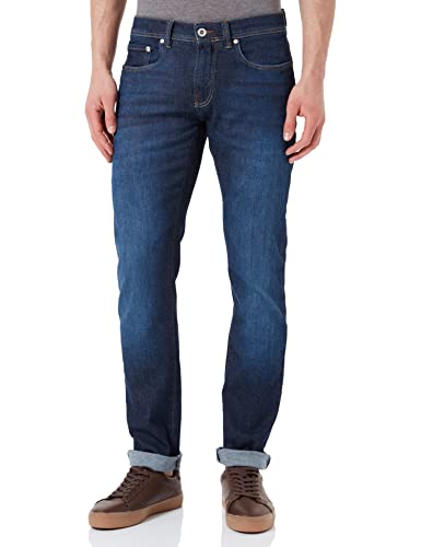 Pierre Cardin Herren 5-Pocket Lyon Tapered Jeans, Dark Blue Used Buffies, 35W / 32L von Pierre Cardin