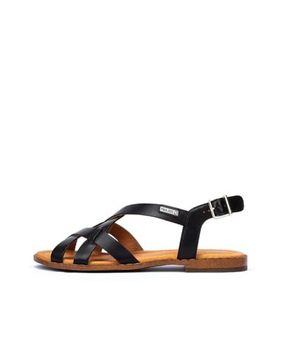 Pikolinos Flache Sandalen in Leder ALGAR für Frauen Farbe Negro von Pikolinos