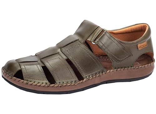 Pikolinos Flache Sandalen in Leder TARIFA für Männer Farbe Verde von Pikolinos