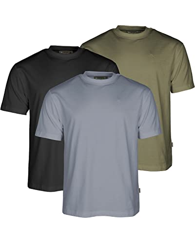 Pinewood 5447 3-Pack T-Shirt Olive/Shadow Blue/Black (750) S von Pinewood