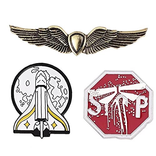 3 Stücke Brosche Pins Gold Spaceship Abzeichen Broschen Für Fans Cosplay Schmuck Geschenk von PiniceCore