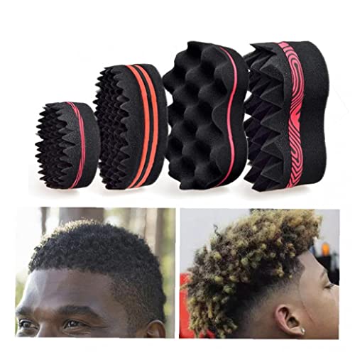 Zonster 1 Stücke Haar Magie Twist Schwamm Zwei Seiten Dread Afro Spule Barber Für Curl Curling Schwammbürste Männer Und Frauen Schaum Wellen Große Kleine Löcher Jungen Mädchen von PiniceCore