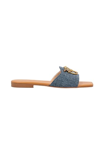 Pinko Damen Denim Slipper Schiebe-Sandalen, 41 EU von Pinko