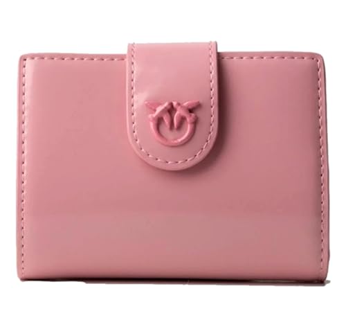 Pinko Damen Geldbörse aus gebürstetem Leder, glänzend Reisezubehör-Brieftasche, P31b_rosa Marine-Block Color von Pinko