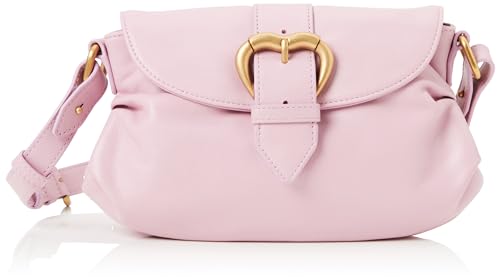 Pinko Damen Jolene Shoulder Mini Kalbsleder Crystal Tasche, wgm_lila-Chocolate Gold von Pinko