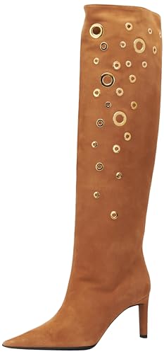 Pinko Damen Lehar Suede + OCC-Dekor Mode-Stiefel, L57 Braun, 35 EU von Pinko