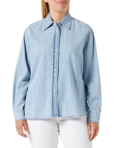 Pinko Damen Meisterschaftshemd Denim Legge Hemd, Ze5_weiß/hellblau, 30 von Pinko