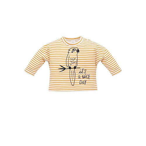 Pinokio Baby Blouse Long Sleeve Nice Day, 95% Coton 5% Elastane écru orange Stripes, Parrot, Unisex Gr. 62-86 (62) von Pinokio