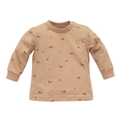 Pinokio Baby Blouse Long Sleeve Wooden Pony, 95% Organic Cotton 5% Elastane, bejge Pony, Unisex Gr. 62-86 (62) von Pinokio