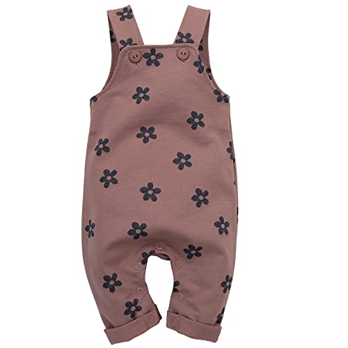 Pinokio Baby Dungarees Hapiness, 100% cotton Pink with flowers, Girls Gr. 62-86 (74) von Pinokio