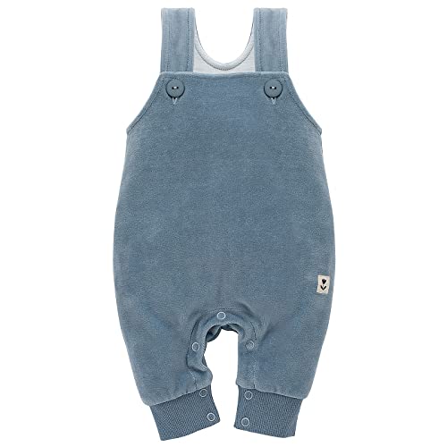 Pinokio Baby Dungarees Romantic, 80% cotton, 20% polyester, blue velour, Girls Gr. 56-86 (86) von Pinokio