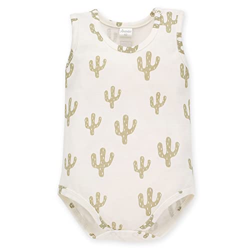 Pinokio Baby - Jungen Bodysuit Sleeveless Regular Pinokio Underwear, Ecru Cactuss, 74 EU von Pinokio