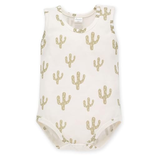 Pinokio Baby - Jungen Bodysuit Sleeveless Regular Pinokio Underwear, Ecru Cactuss, 74 EU von Pinokio