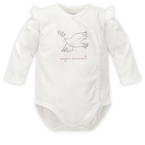 Pinokio Baby - Mädchen Bodysuit Long Sleeve Buttoned with Wings Underwear, Ecru Pigeon, 56 EU von Pinokio