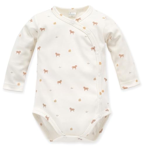 Pinokio Baby - Mädchen Bodysuits Long Sleeve Buttoned Underwear, Ecru Horses, 56 EU von Pinokio