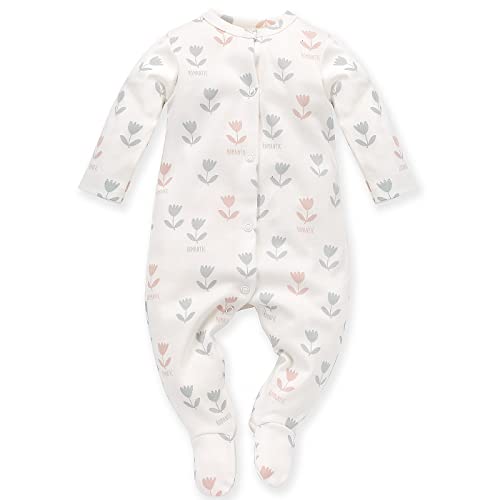 Pinokio Baby - Mädchen Pinokio Baby Overall Romantic, 100% Cotton Écru in Flowers, Girls Gr. 56-74 OVERAL, ECRU, 68 EU von Pinokio