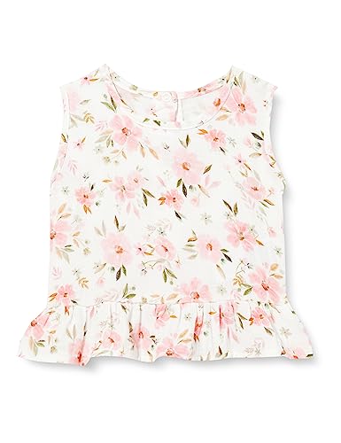 Pinokio Baby - Mädchen Wooven Girls Vest, Écru Pink Summer Garden, 98 EU von Pinokio