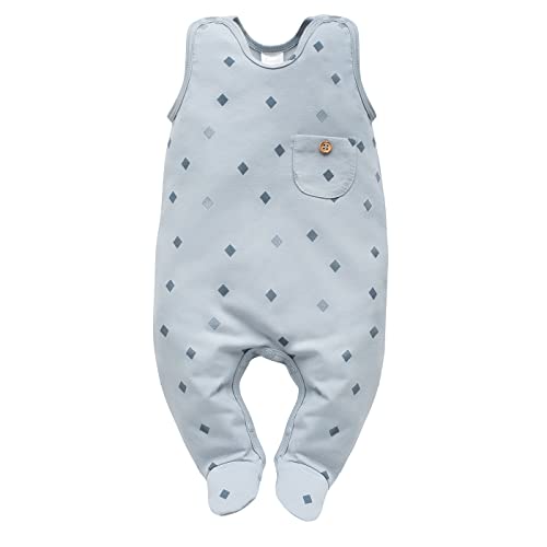 Pinokio Baby Sleepsuit Charlie, 95% cotton, 5% elatane blue with diamonds, Unisex Gr. 56-68 (62) von Pinokio