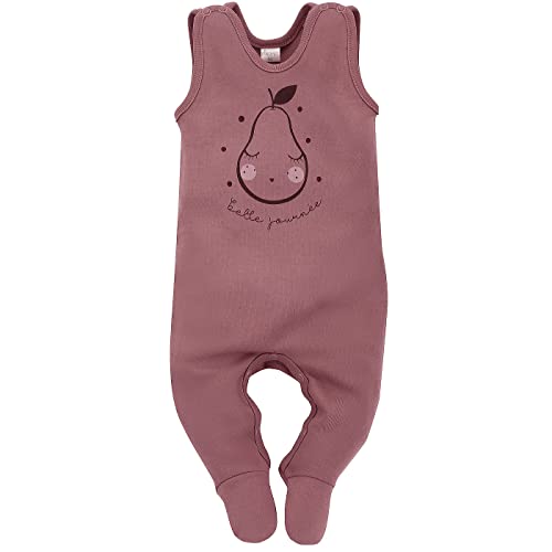 Pinokio Baby Sleepsuit Tres Bien, 100% cotton Dark pink with pear print, Girls Gr. 56-68 (68) von Pinokio