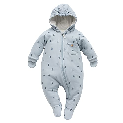 Pinokio Baby Warm Overall Charlie, 100% cotton blue in diamonds, Boys Gr. 56-74 (68) von Pinokio