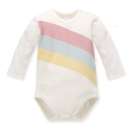 Pinokio Bodysuit Romantic, 100% Cotton, Ecru with Rainbow, Girls 62-92 (68) von Pinokio