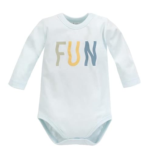 Pinokio Bodysuit long sleeve Fun Time, 100% cotton Blue Fun, Boys Gr. 62-92 (80) von Pinokio