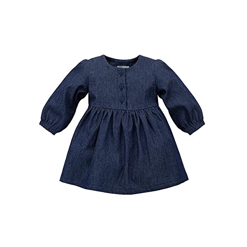 Pinokio Dress Romantic, 100% Cotton, Navy Blue Jeans, Girls 68-122 (122) von Pinokio