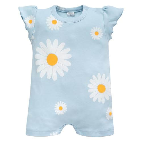 Pinokio Romper Daisy, 100% Baumwolle blau, Blumenmuster, Mädchen 62-86 (74) von Pinokio