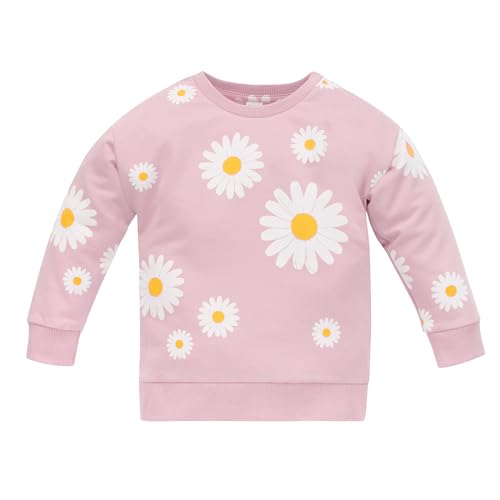 Pinokio Sweatshirt Daisy, 100% Baumwolle, rosa Blumenmuster, Mädchen 62-122 (92) von Pinokio
