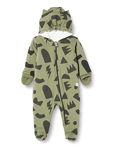 Pinokio WARM OVERAL OLIVIER, 100% COTTON, LINING: 100% COTTON, olive green with grometric theme, boys 56-74 (56) von Pinokio