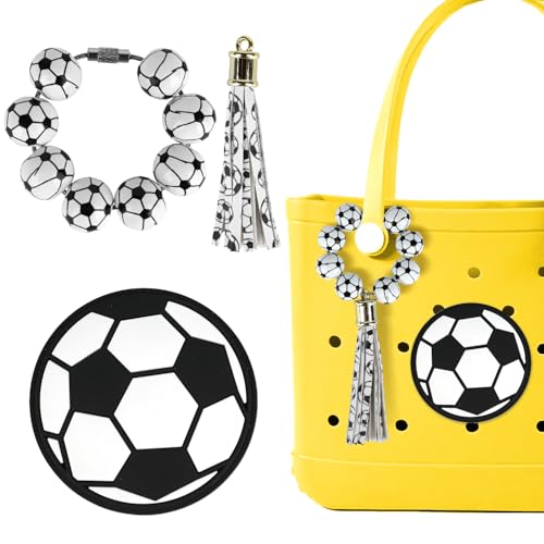 Pinsit Fußballtaschen-Schlüsselanhänger für Bogg Bag-Zubehör, Sportanhänger, kompatibel mit Bogg Bag Original, alle Modelle, Einsätze für Handtasche, Strand, Tragetasche, Dekoration, 2 Stück Pinsit Fußballtaschen-Schlüsselanhänger für Bogg Bag-Zubehör, Sportanhänger, kompatibel mit Bogg Bag Original, alle Modelle, Einsätze für Handtasche, Strand, Tragetasche, Dekoration, 2 Stück von Pinsit