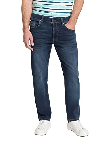 Pioneer Herren Hose 5 Pocket Stretch Denim Jeans, Blue/Black Used Mustache, 33W / 30L von Pioneer