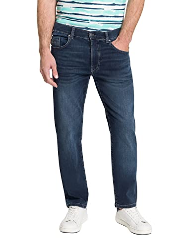 Pioneer Herren Hose 5 Pocket Stretch Denim Jeans, Blue/Black Used Mustache, 34W / 32L von Pioneer