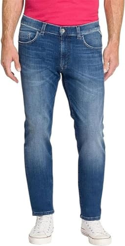 Pioneer Herren Hose 5 Pocket Stretch Denim Jeans, Ocean Blue Used Buffies, 46W / 32L von Pioneer