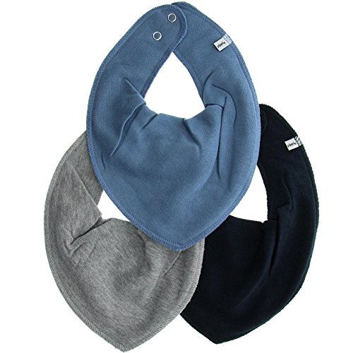 Pippi Unisex Baby 3er Pack Lätzchen Dreieckstücher Halstuch, Blau (Dark Blue 785), (Herstellergröße:One Size) von Pippi