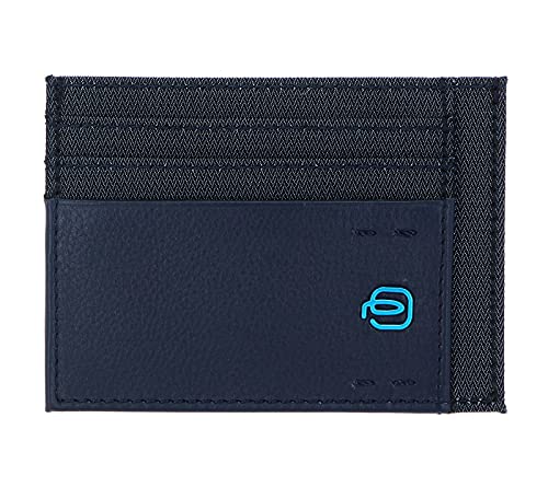 PIQUADRO Kreditkartenetui im Taschenformat, Chevron/Blau, Taglia Unica, Zeitgenössisch von Piquadro