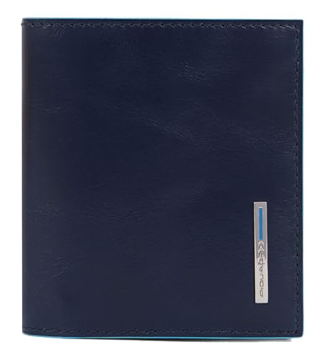 Piquadro Blue Square Vertical Trifold Men's Wallet Night Blue von Piquadro